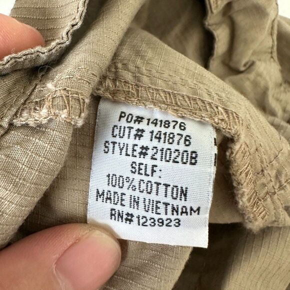 XCVI Capri Pants Rolled Cuff Beige Khaki Cotton Lightweight Tapered Women's XL - Picture 8 of 8